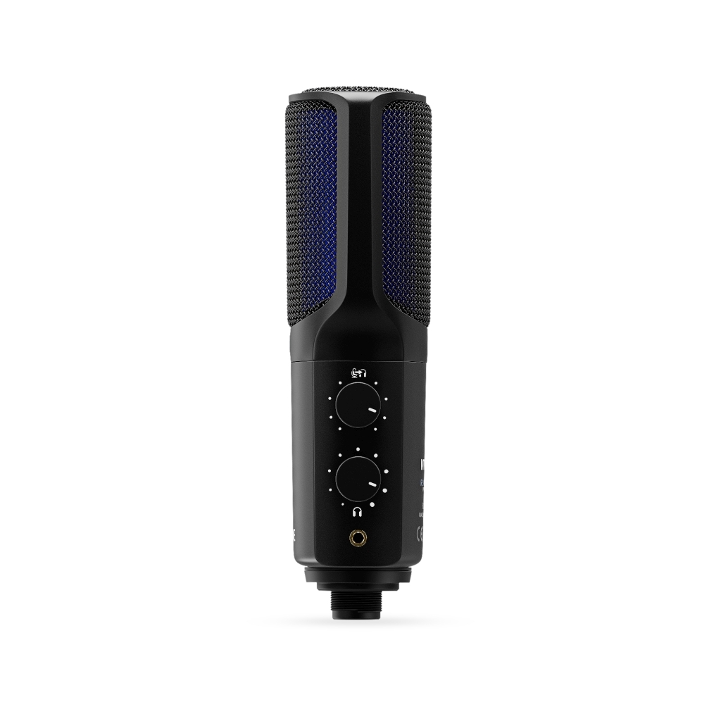 RODE NT-USB+ professzionális kondenzátor USB mikrofon fejhallgató erősítővel, pop-filterrel és asztali állvánnyal, DSP, Connect and Central SW-7