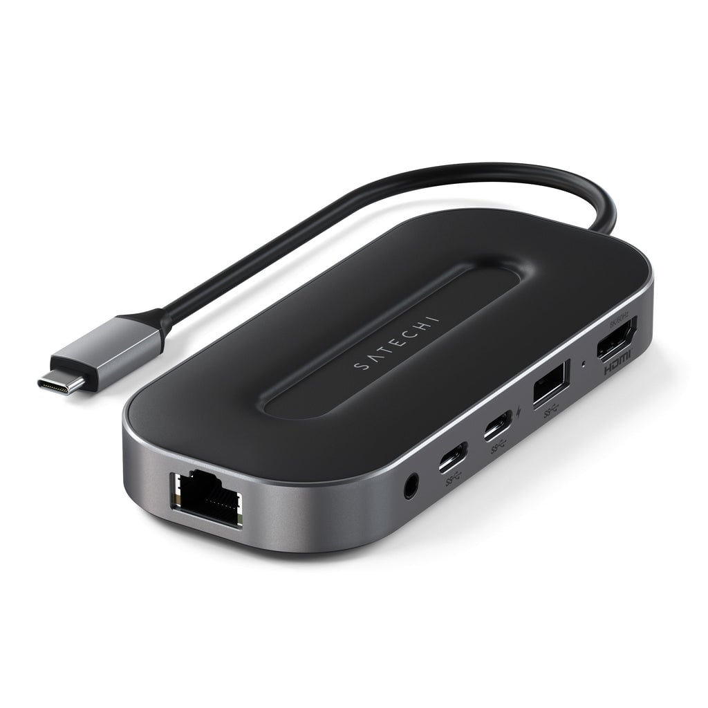 Satechi USB-4 többportos adapter, HUB elosztó W2.5G Ethernet (1xHDMI2.1, 1xUSB-A, 2x USB-C, Audio 3.5mm, Ethernet) - fekete (ST-U4MGEM)-0