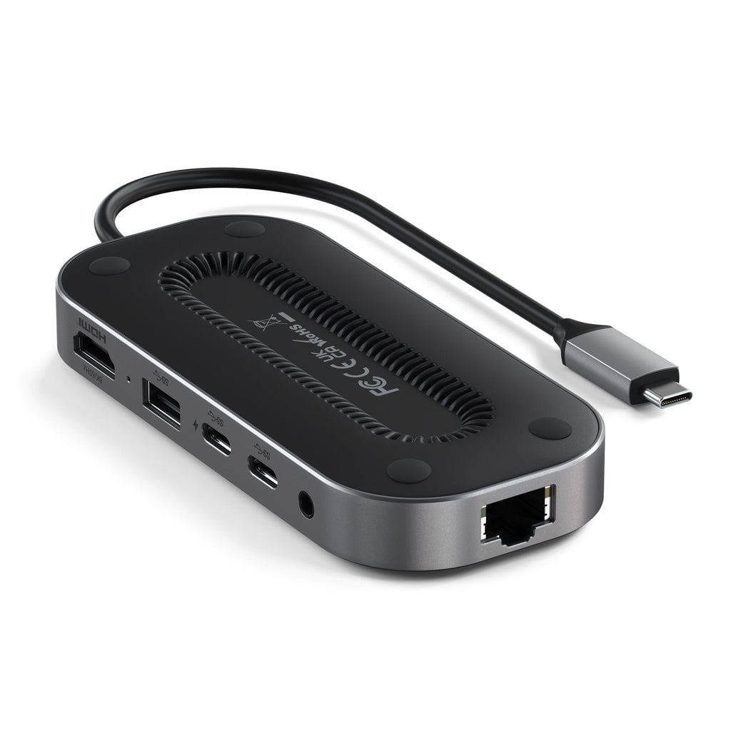 Satechi USB-4 többportos adapter, HUB elosztó W2.5G Ethernet (1xHDMI2.1, 1xUSB-A, 2x USB-C, Audio 3.5mm, Ethernet) - fekete (ST-U4MGEM)-1