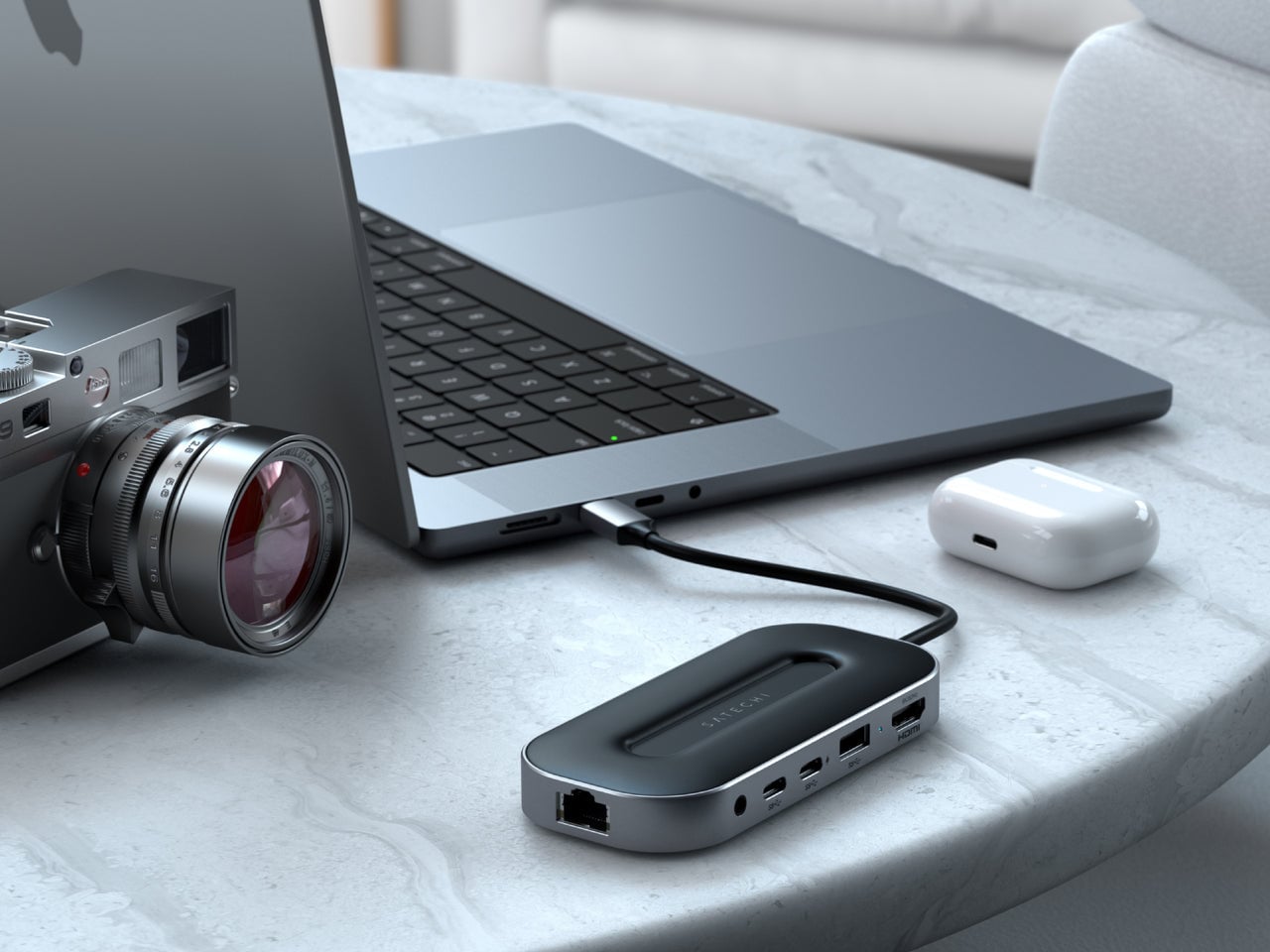 Satechi USB-4 többportos adapter, HUB elosztó W2.5G Ethernet (1xHDMI2.1, 1xUSB-A, 2x USB-C, Audio 3.5mm, Ethernet) - fekete (ST-U4MGEM)-6