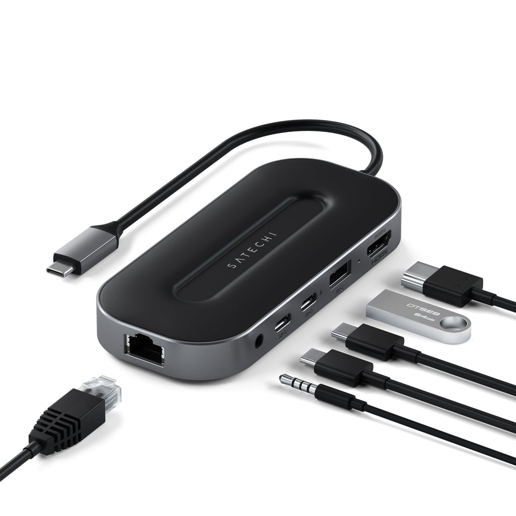 Satechi USB-4 többportos adapter, HUB elosztó W2.5G Ethernet (1xHDMI2.1, 1xUSB-A, 2x USB-C, Audio 3.5mm, Ethernet) - fekete (ST-U4MGEM)-5