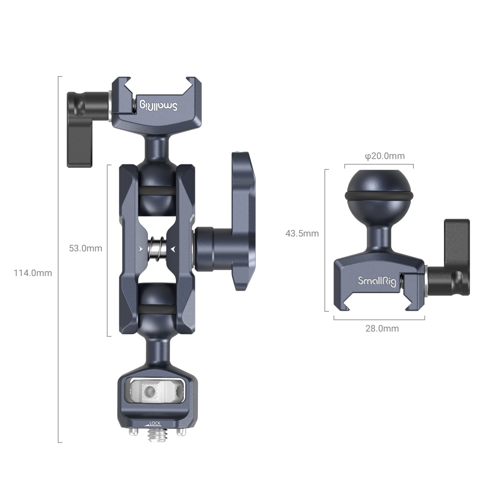 SmallRig Magic Arm dupla gömbfejjel (1/4''-20 csavar és NATO Clamp) (3875)-1