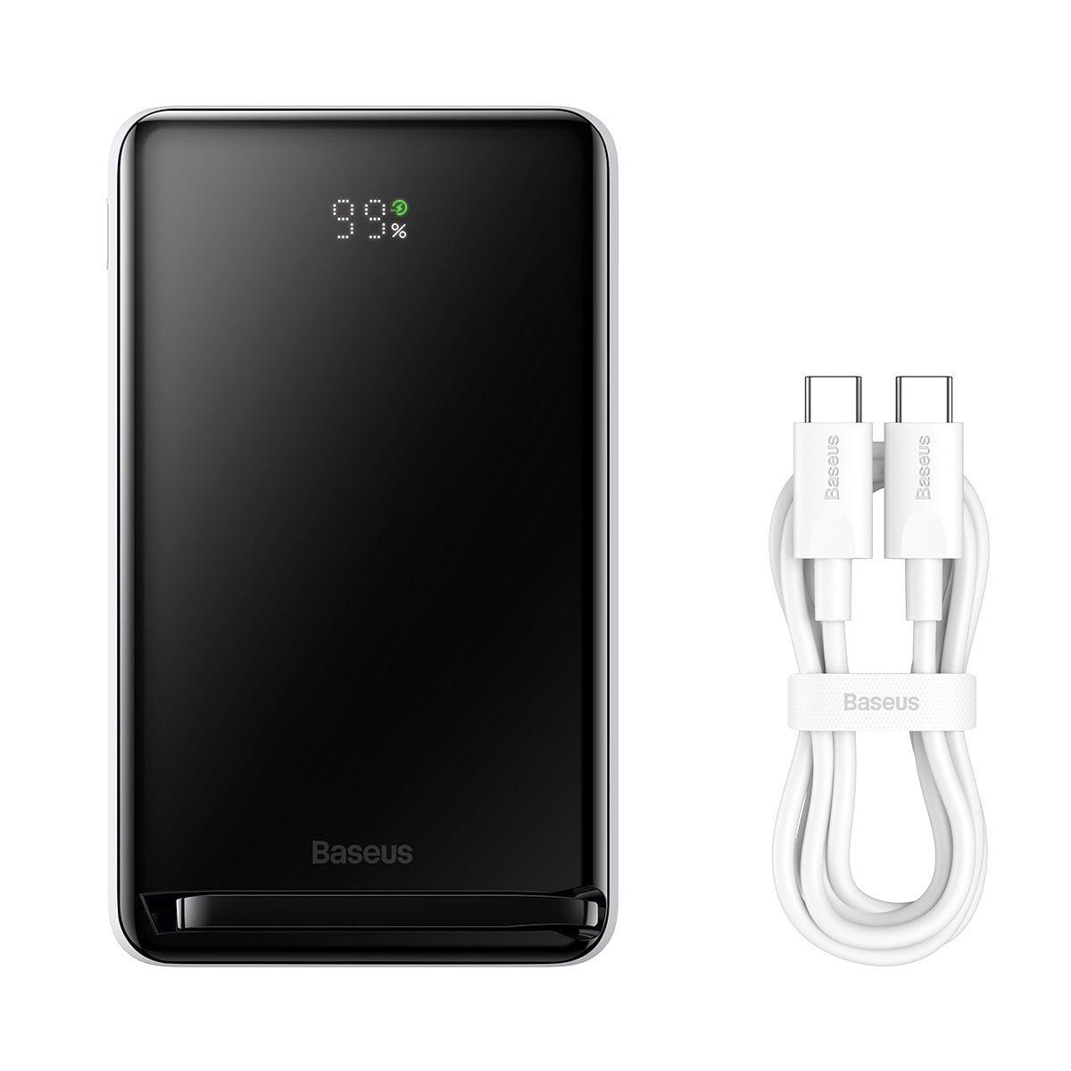 Baseus Magnetic Bracket MagSafe powerbank 10000mAh 20W Overseas Edition fehér (PPCX000202) + USB Type C kábel Baseus Xiaobai Series 60W 0,5m-9