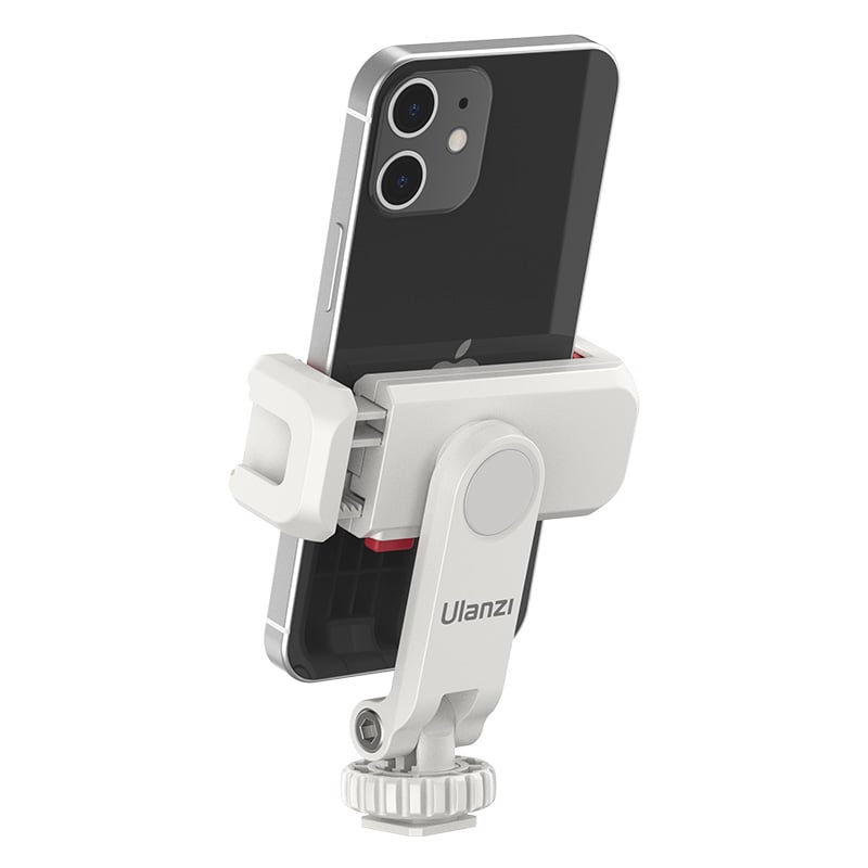 ULANZI ST-06S 360 fokban állítható mobiltelefon rögzítő, telefontartó adapter 1/4-es menettel, vakupapucs foglalattal fehér (3057)-1