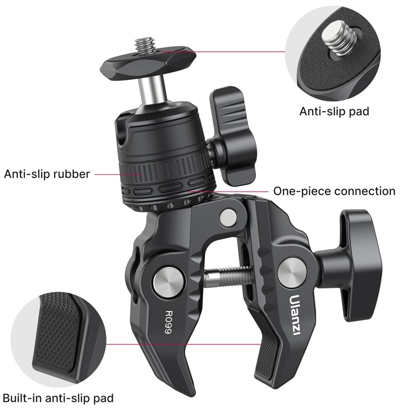 ULANZI R099 super clamp, rögzítő satu gömbfejjel (2993)-6