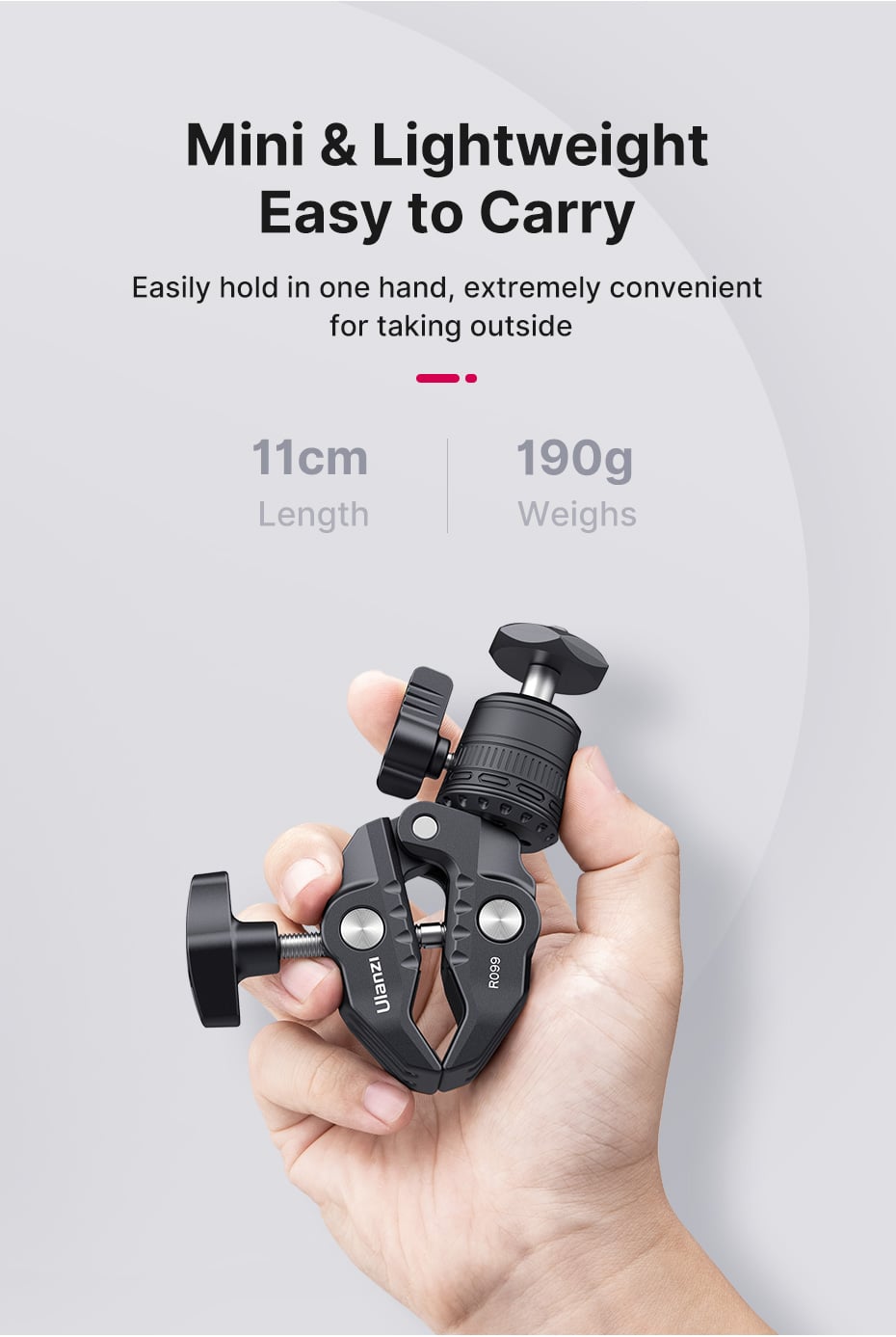 ULANZI R099 super clamp, rögzítő satu gömbfejjel (2993)-9