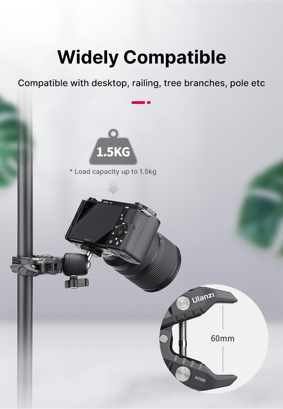 ULANZI R099 super clamp, rögzítő satu gömbfejjel (2993)-4