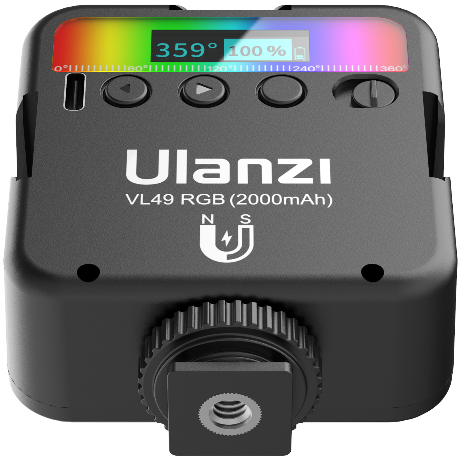 ULANZI VL49 RGB LED lámpa, videólámpa beépített akkumulátorral fekete (2287)-7