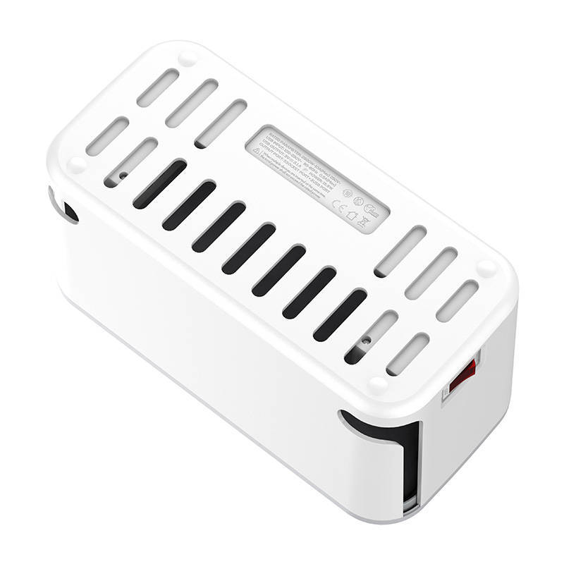 LDNIO SE5334/SC5309 hálózati elosztó 5 AC aljzattal, 3x USB, 2m fehér kábelrendező dobozzal-8