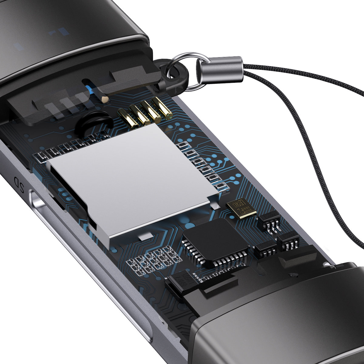 Baseus Lite sorozatú USB-A és Type-C-SD/TF kártyaolvasó szürke-5