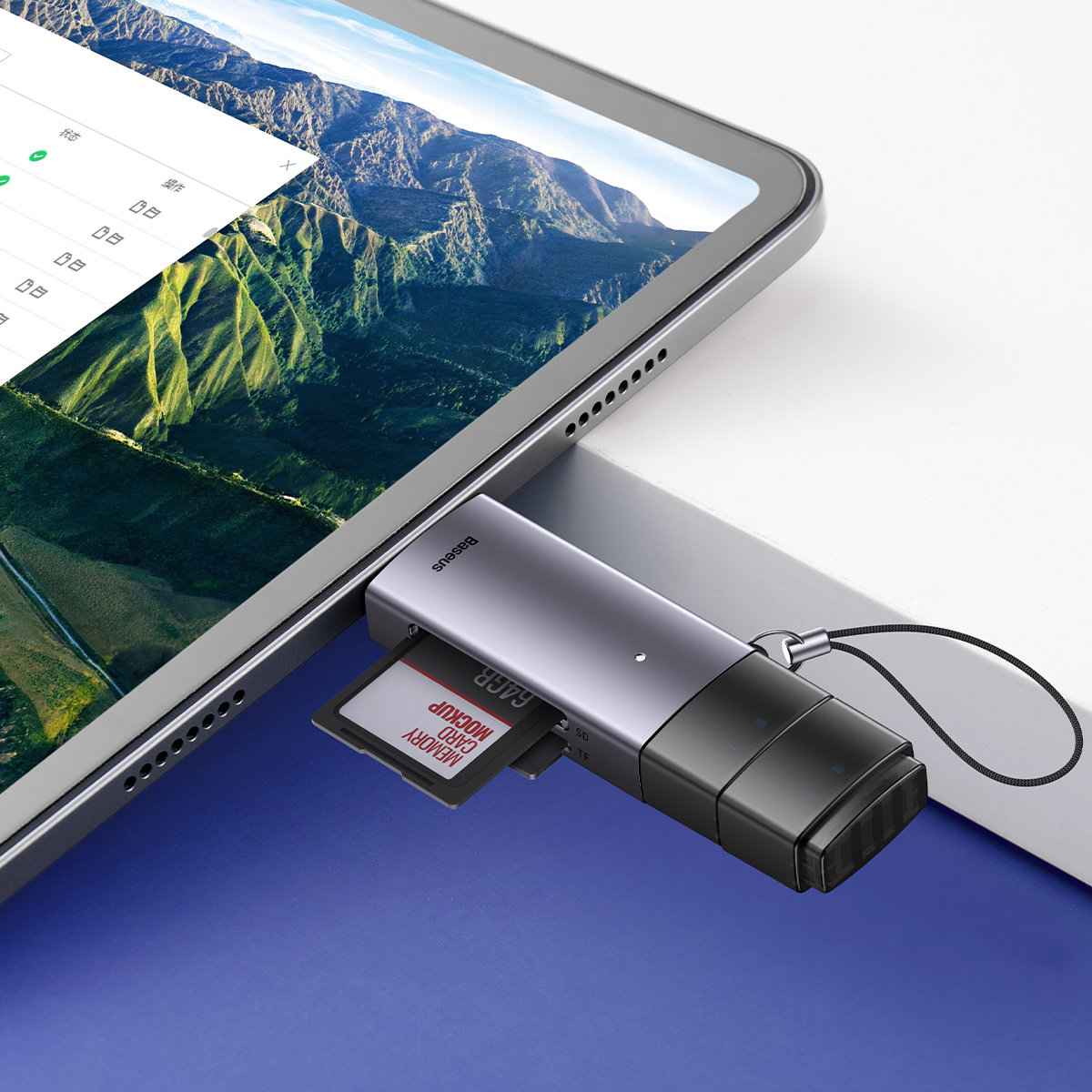 Baseus Lite sorozatú USB-A és Type-C-SD/TF kártyaolvasó szürke-6