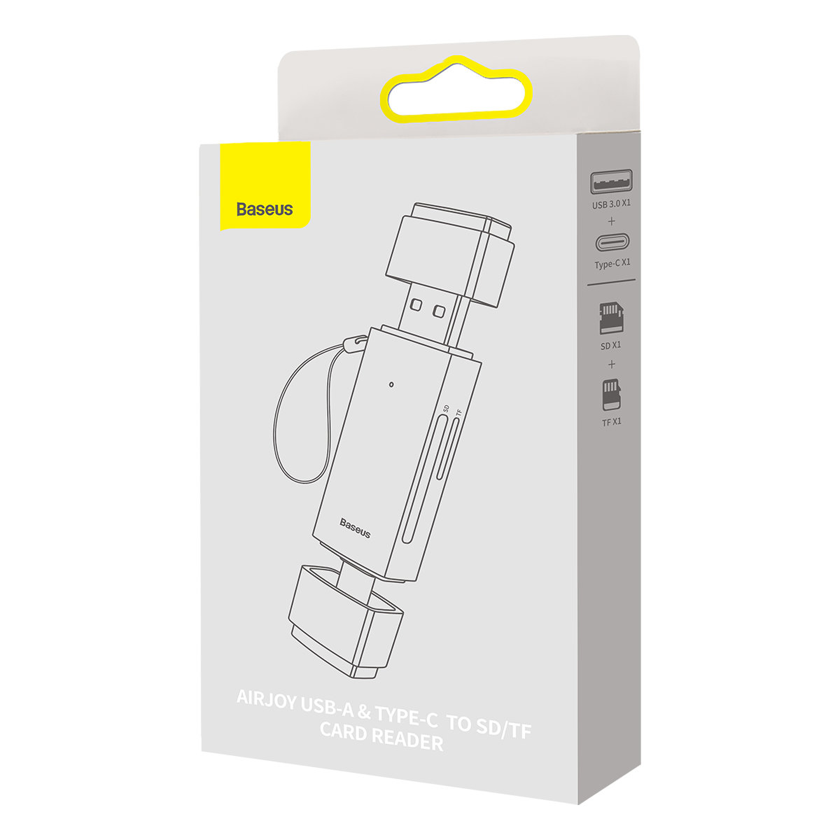 Baseus Lite sorozatú USB-A és Type-C-SD/TF kártyaolvasó szürke-1