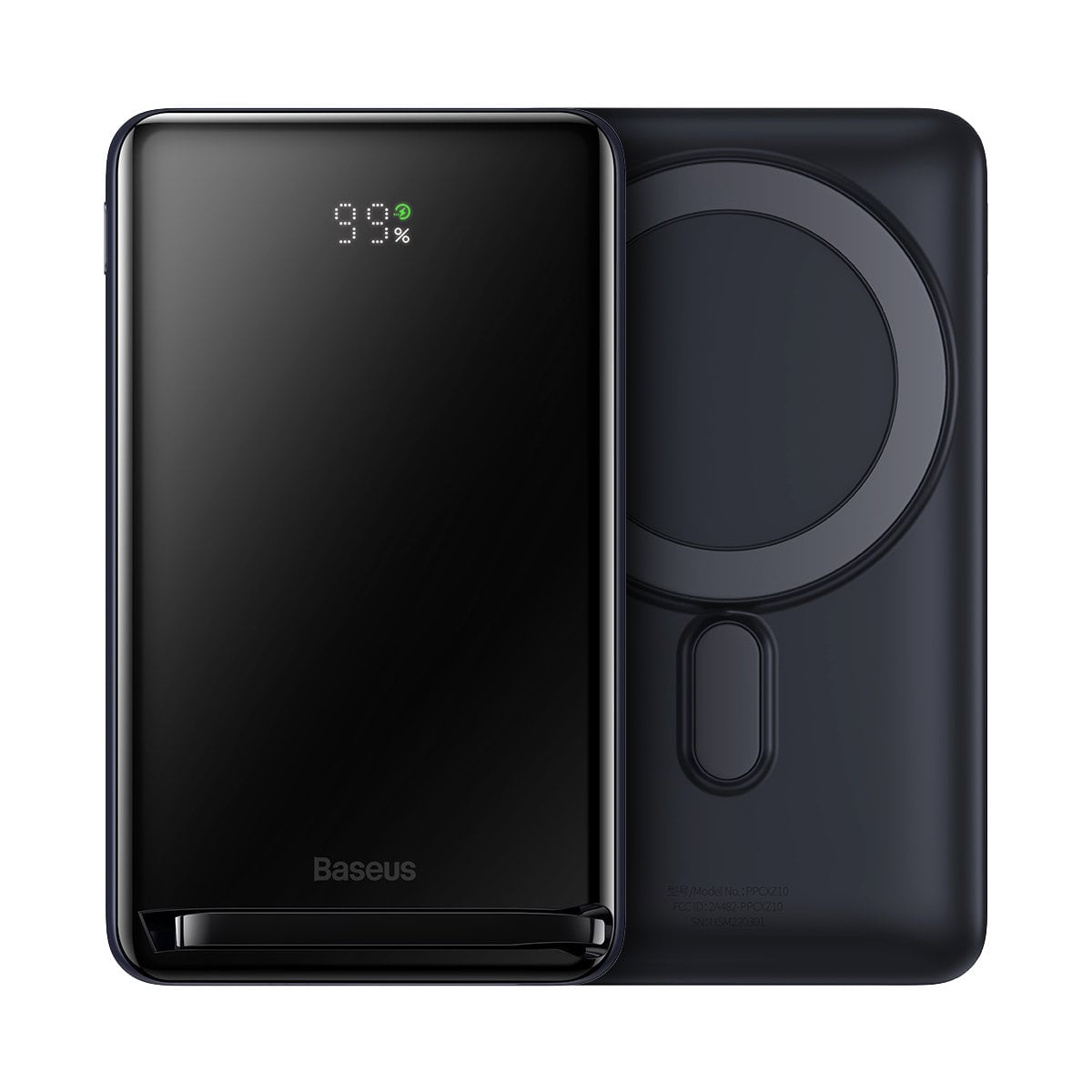 Baseus mágneses Power Bank MagSafe vezeték nélküli töltéssel 10000mAh 20W kék (PPCX000203) + USB Type C Baseus Xiaobai kábel 60W 0,5m-0