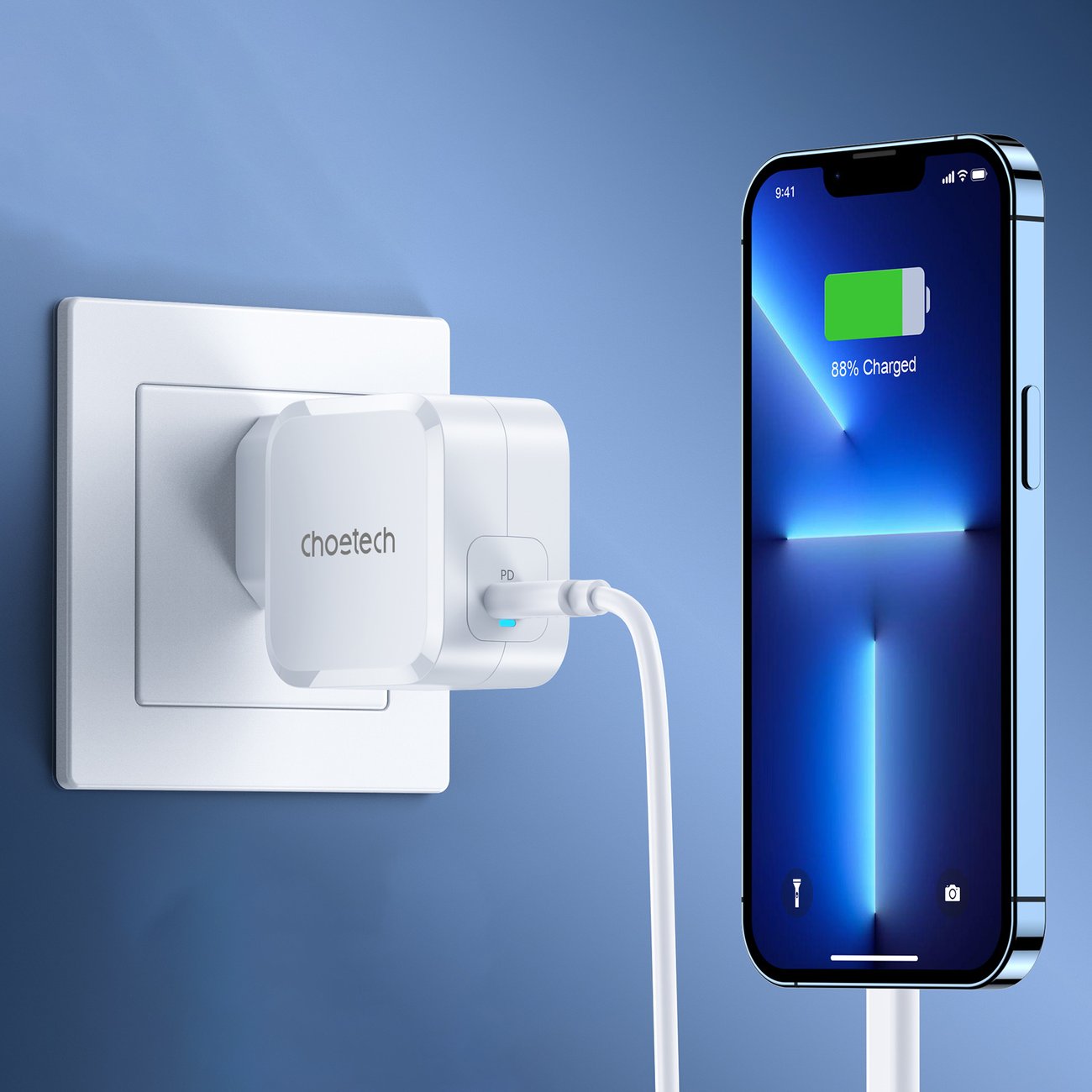 Choetech 45W PD8007 gyorstöltő fali adapter PPS fehér-4