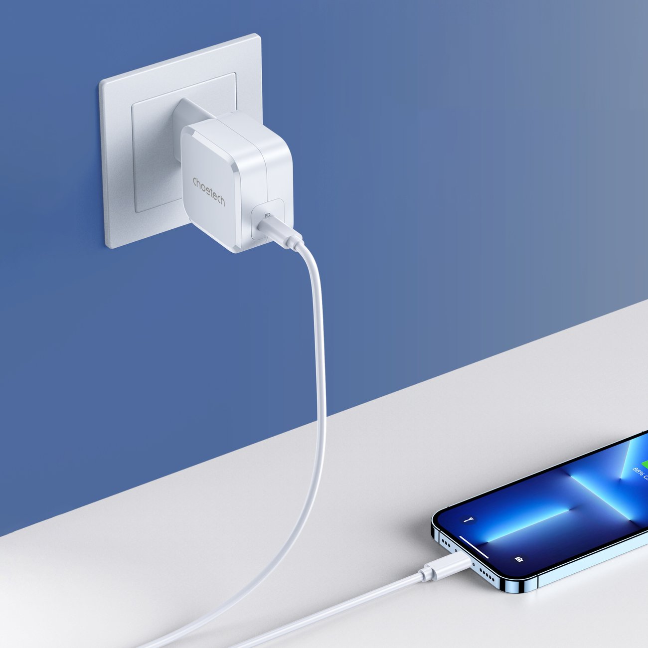 Choetech 45W PD8007 gyorstöltő fali adapter PPS fehér-6