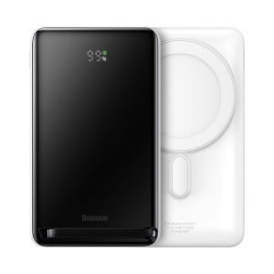 Baseus Magnetic Bracket MagSafe powerbank 10000mAh 20W Overseas Edition fehér (PPCX000202) + USB Type C kábel Baseus Xiaobai Series 60W 0,5m