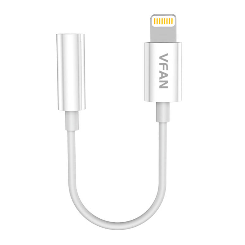 Vipfan L07 Lightning - mini jack 3.5mm-es AUX kábel, 10cm (fehér)-0