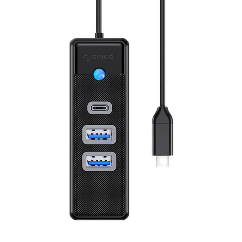 Orico USB HUB elosztó adapter USB-C - 2x USB 3.0 + USB-C, 5 Gbps, 0.15m (fekete)-1