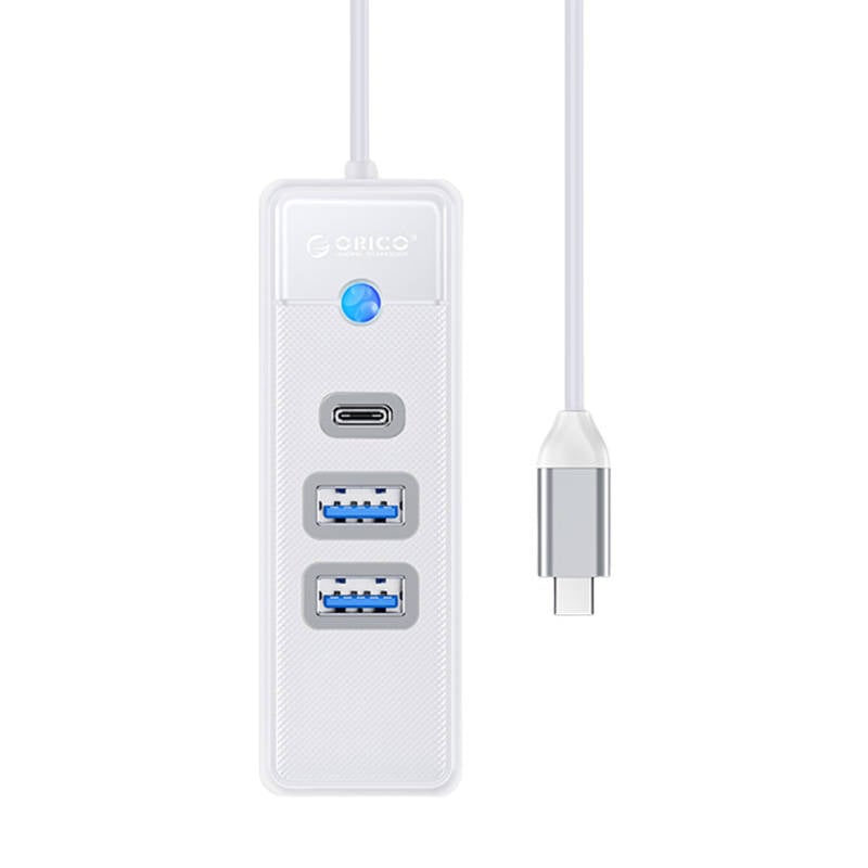 Orico USB HUB elosztó adapter USB-C - 2x USB 3.0 + USB-C, 5 Gbps, 0.15m (fehér)-1