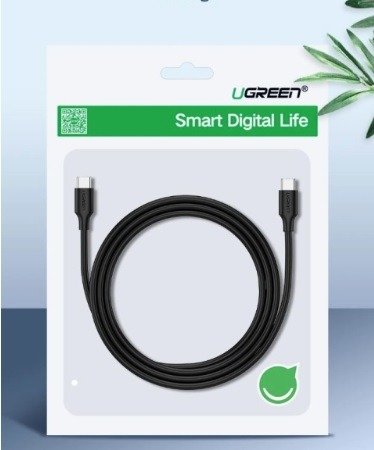 Ugreen USB-C – USB-C PD kábel 60W 1m fekete-1