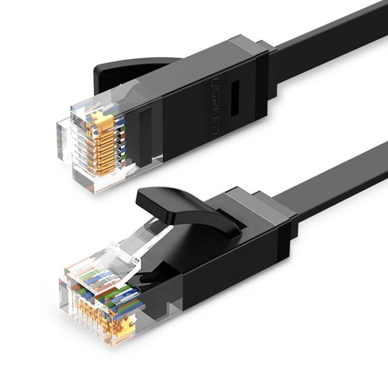 Ugreen RJ45 Cat 6 UTP 5m Ethernet patchcord lapos kábel 1000Mbps fekete (NW102 50176)-0