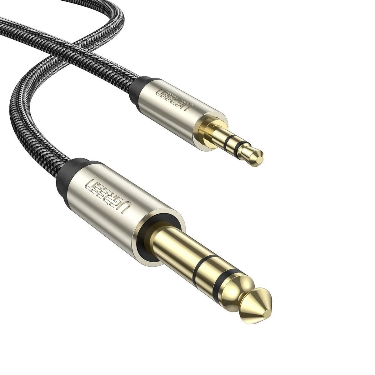 Ugreen AV127 3.5mm-es jack sztereó kábel 6.35mm TRS-hez - 3m (szürke)-0