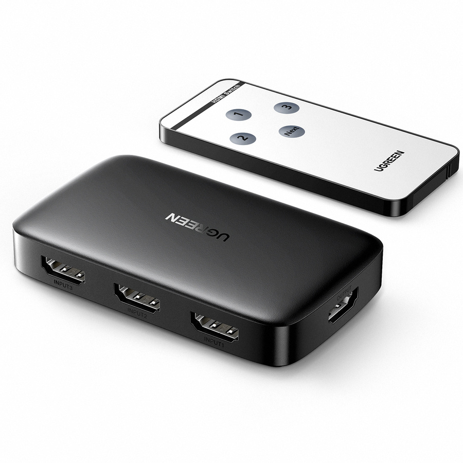 Ugreen CM332 3 az 1-ben HDMI kapcsoló 1.4, 4K, 30 Hz (fekete)-1