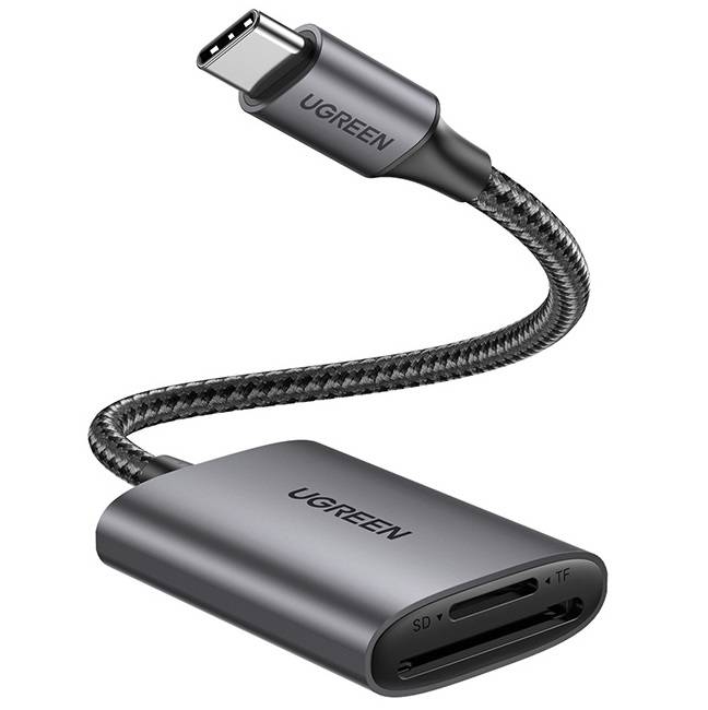 Ugreen CM401 USB-C microSD/SD kártyaolvasó (szürke)-0