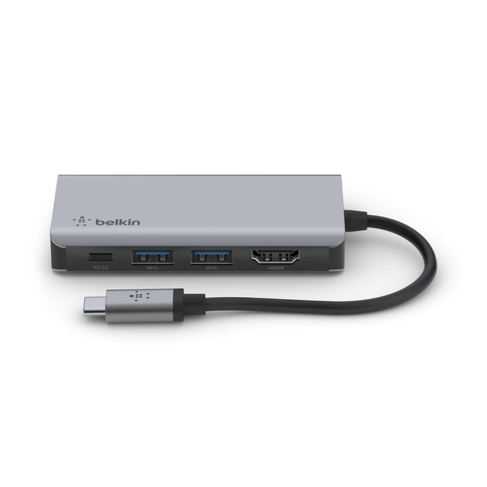 Belkin CONNECT USB-C 4 az 1-ben többportos adapter, HUB elosztó (AVC006btSGY) szürke-7