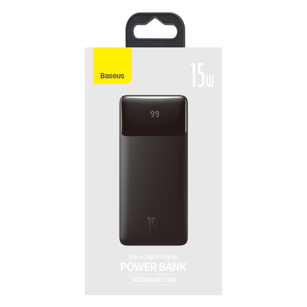 Baseus Bipow 30000mAh powerbank kijelzővel 15W + USB-A - Micro USB kábel 0,25m fekete (PPBD050201)-7