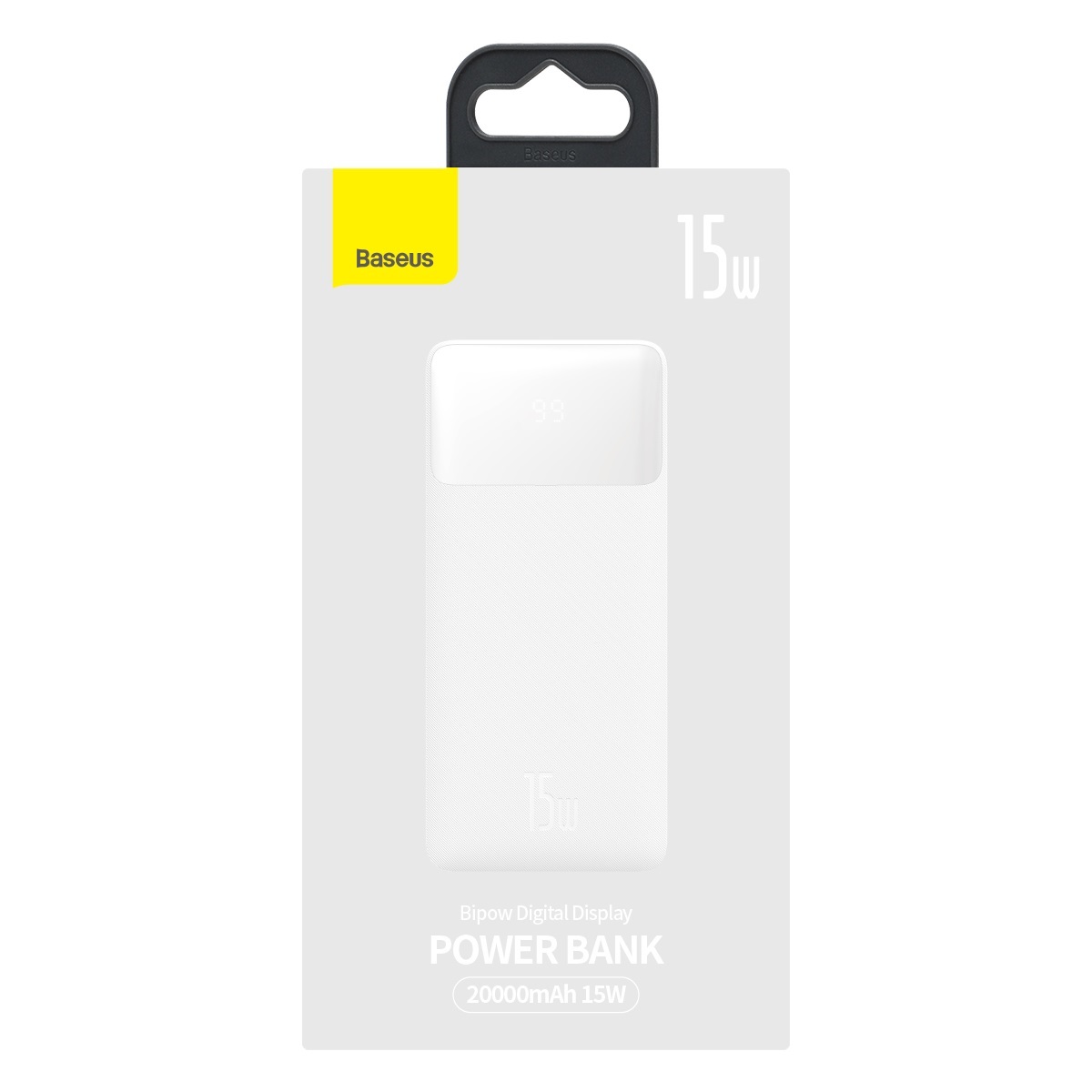 Baseus Bipow Power Bank 20000mAh 15W + USB-A - Micro USB 0,25m kábel fehér (PPBD050102)-1