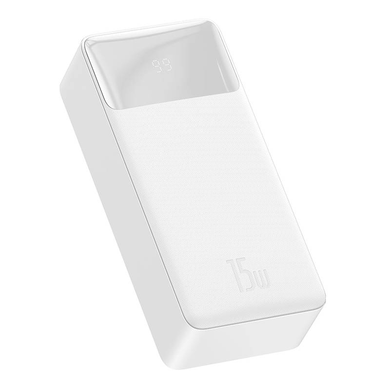 Baseus Bipow Powerbank, 30000mAh, 15W (fehér) (PPBD050202)-6