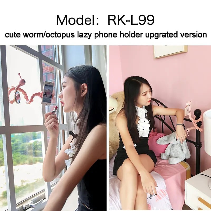 RK-L99 tapadókorongos mobiltelefon tartó, flexibilis telefonállvány-1