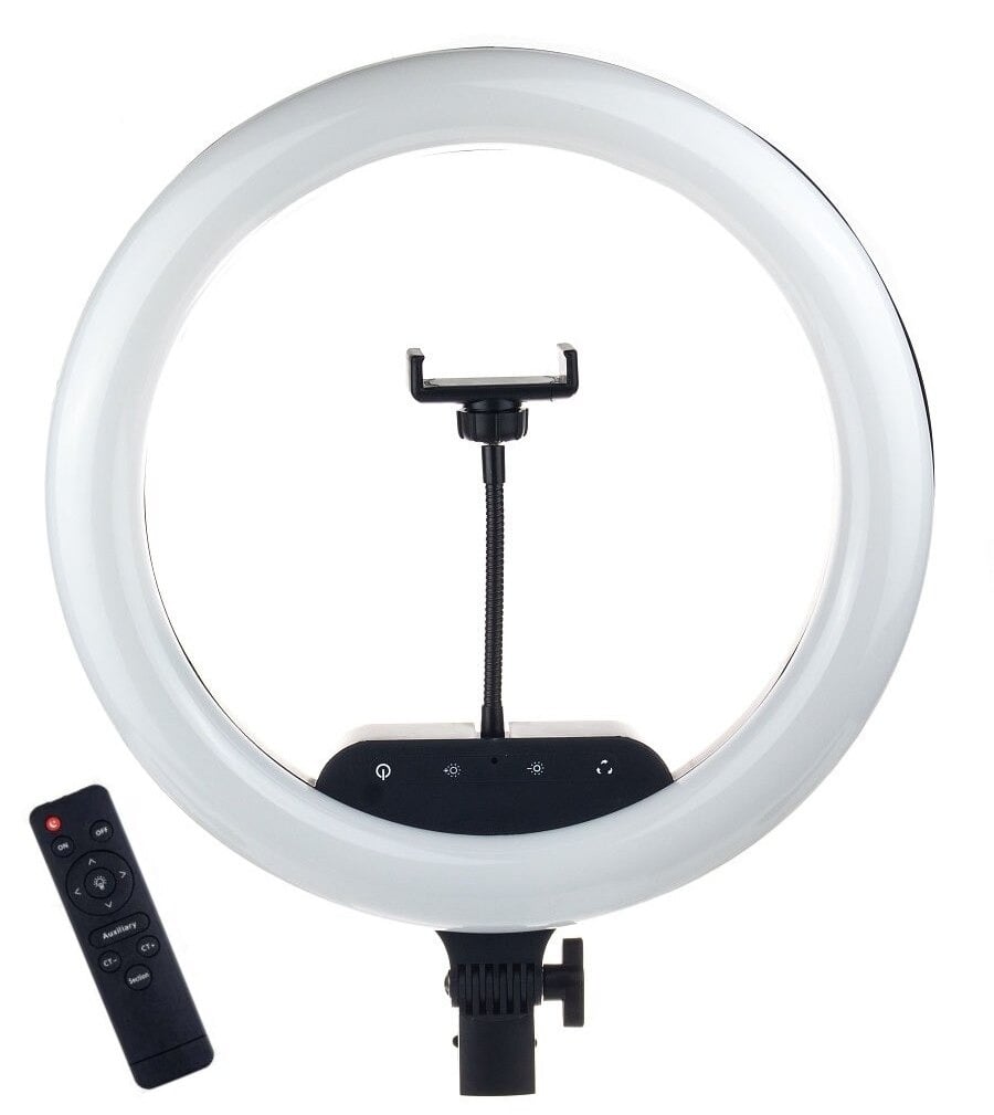 AL-360 30W LED körfény, körlámpa 36cm, 2700K-6500K, telefontartóval, távirányítóval, 2m állvánnyal-1