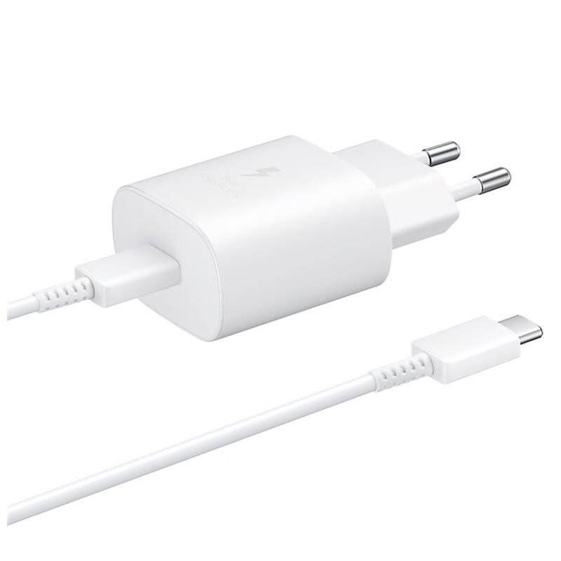 Samsung 25W hálózati töltő adapter EP-TA800EWE + EP-DA705BWE USB-C/USB-C kábel fehér-0