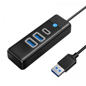 Orico USB HUB elosztó adapter - 2x USB 3.0 + USB-C, 5 Gbps, 0.15m (fekete)