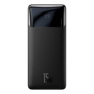 Baseus Bipow 30000mAh powerbank kijelzővel 15W + USB-A - Micro USB kábel 0,25m fekete (PPBD050201)
