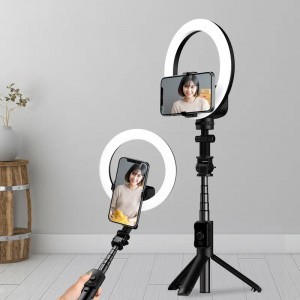 RK-03 asztali LED körfény, hordozható selfie körlámpa beépített akkumulátorral, telefontartóval, távirányítóval