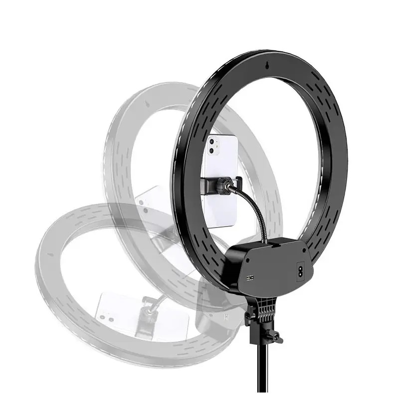 AL-360 30W LED körfény, körlámpa 36cm, 2700K-6500K, telefontartóval, távirányítóval, 2m állvánnyal-4