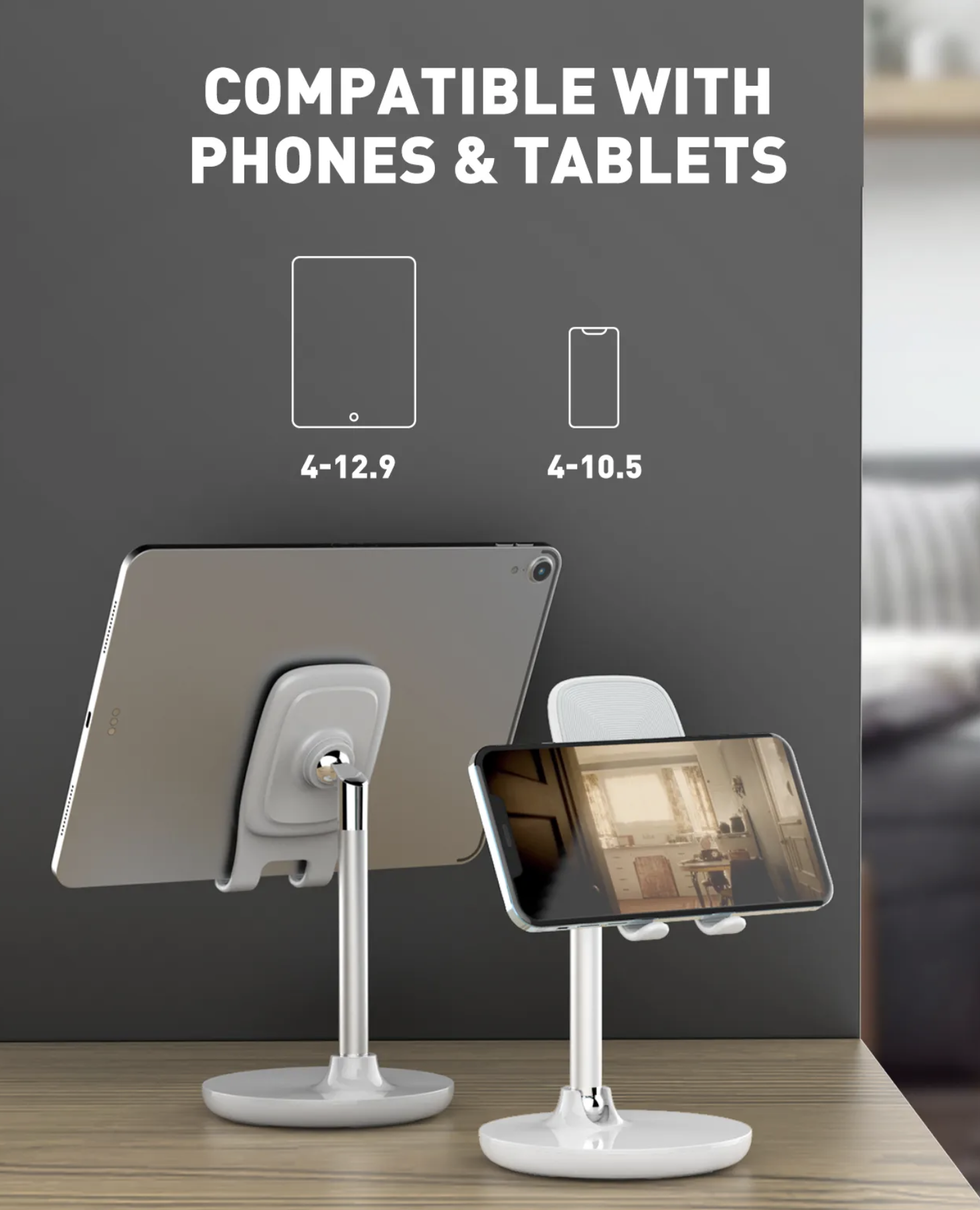 LDNIO MG05 univerzális asztali telefon/tablet állvány fekete - sötétszürke-5