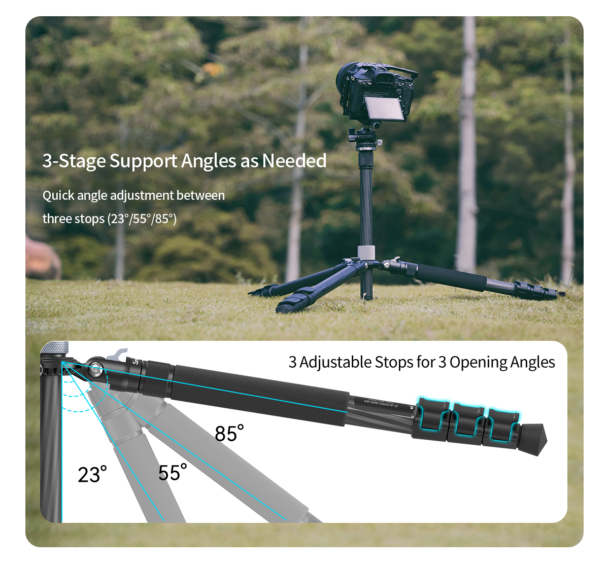 SmallRig AP-10 Carbon Fiber Tripod, fényképező állvány (4060)-2