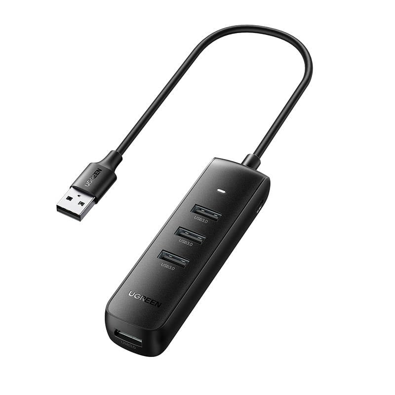 Ugreen CM416 4 az 1-ben USB HUB elosztó adapter, 0.25m (fekete)-0
