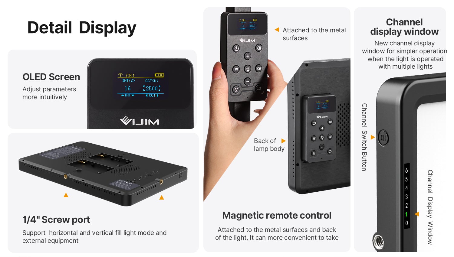 ULANZI VIJIM K22 teleszkópos asztali LED világítás streameléshez, vlogoláshoz távirányítóval 2500-9000K (2959)-9