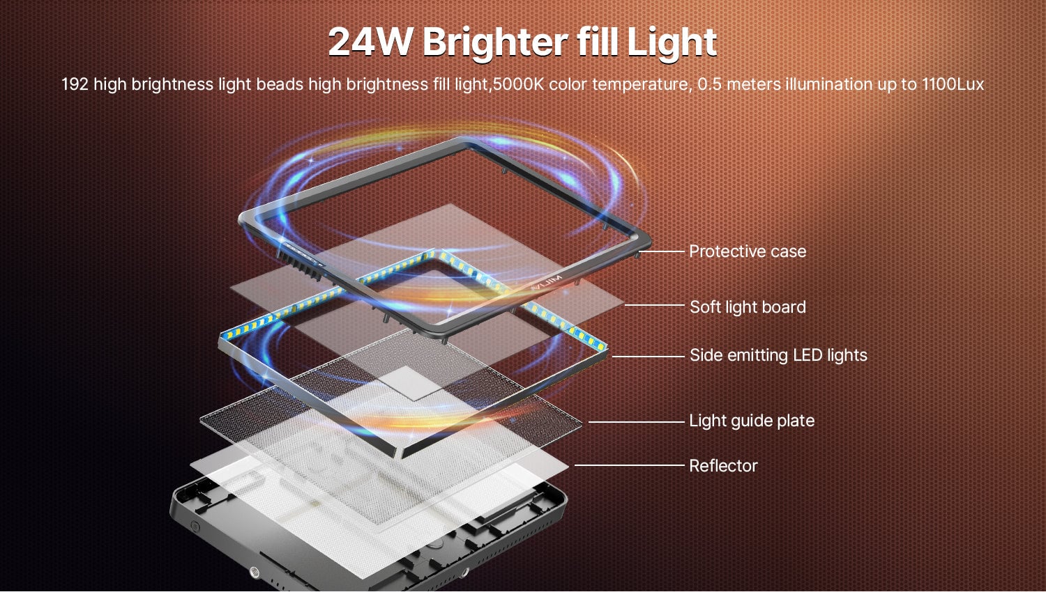 ULANZI VIJIM K22 teleszkópos asztali LED világítás streameléshez, vlogoláshoz távirányítóval 2500-9000K (2959)-1
