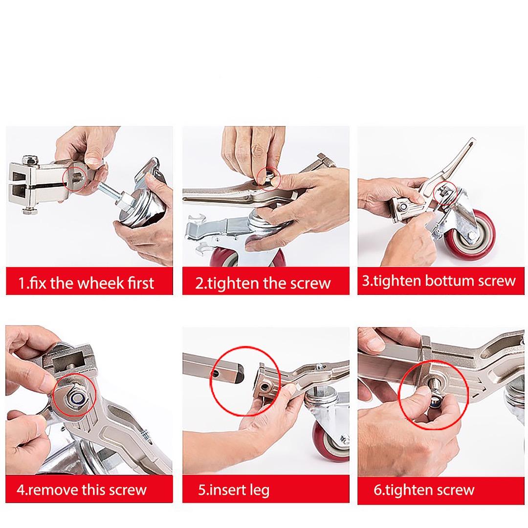Boom stand rozsdamentes acél állvány fékezhető kerekekkel, homokzsákkal, 2.16m + 2.18m  (LTL440)-1