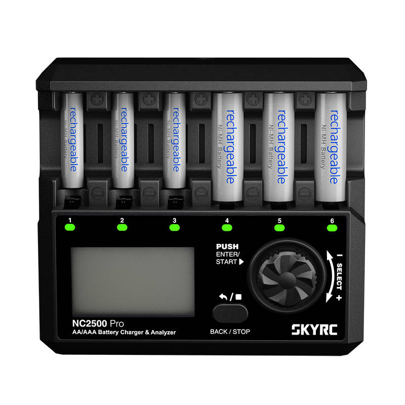 SKYRC NC2500 Pro AA / AAA akkumulátor töltő USB QC3.0 gyorstöltő porttal-1