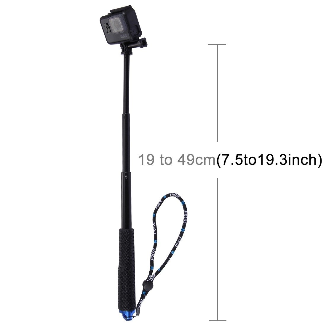 PULUZ PU150 Selfie Stick, selfie bot akciókamerához (fekete)-3