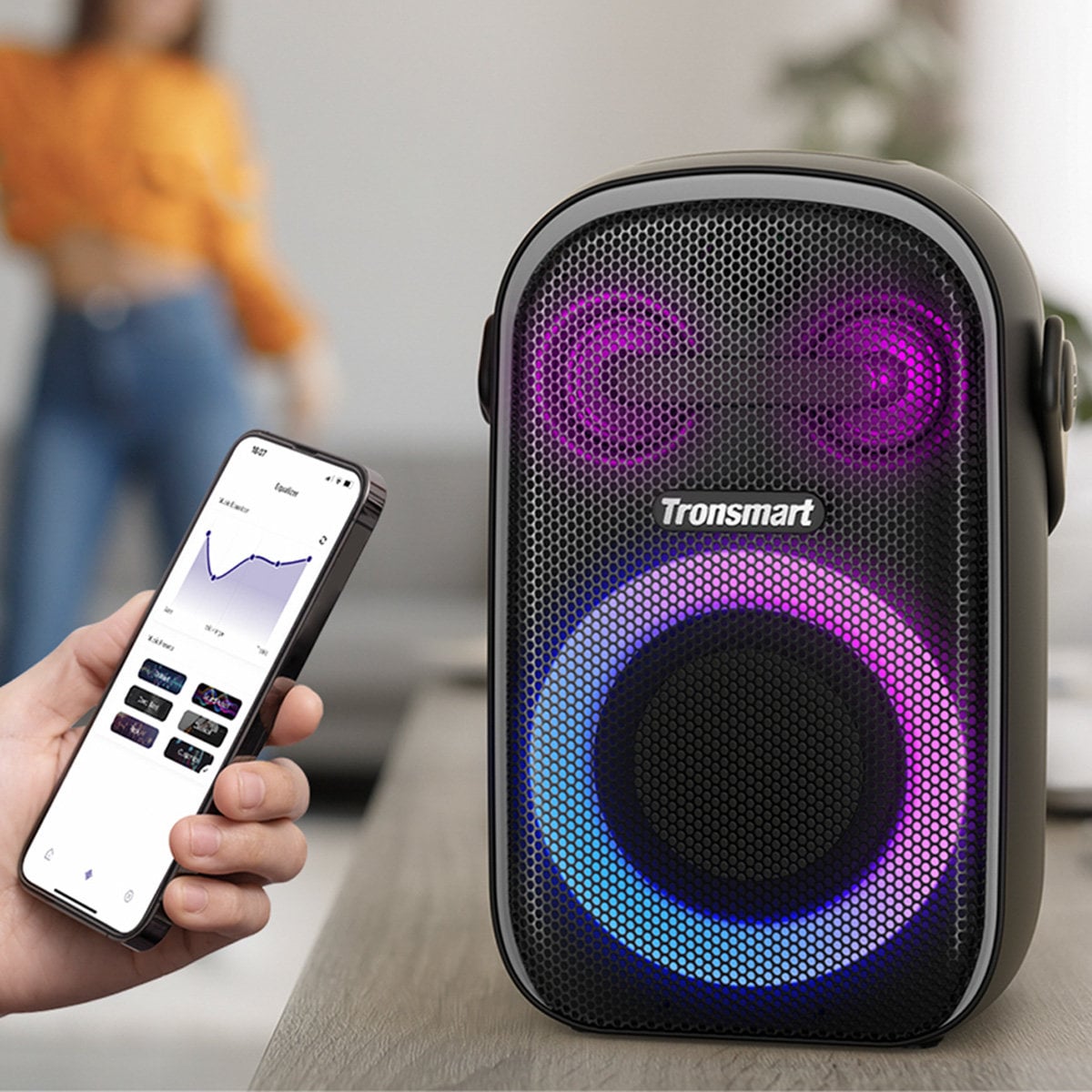 Tronsmart Halo 100 vezeték nélküli Bluetooth hangszóró 60W fekete-5