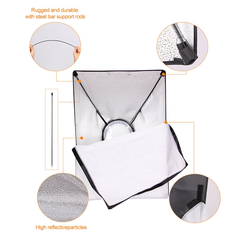 RGBW 45W LED softbox szett 3000-5500K, távirányítóval, 2m állvánnyal-3
