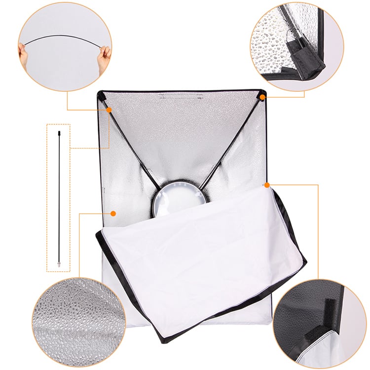 RGBW 45W LED softbox szett 3000-5500K, távirányítóval, 2m állvánnyal-6